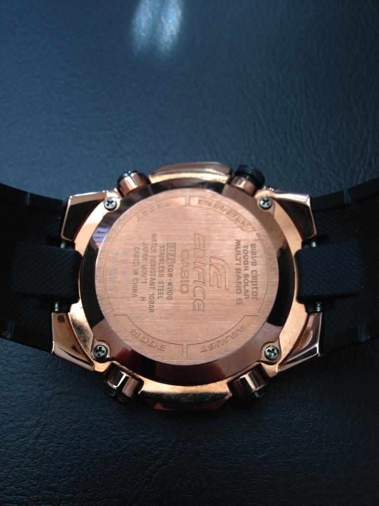 casio edifice rose gold black